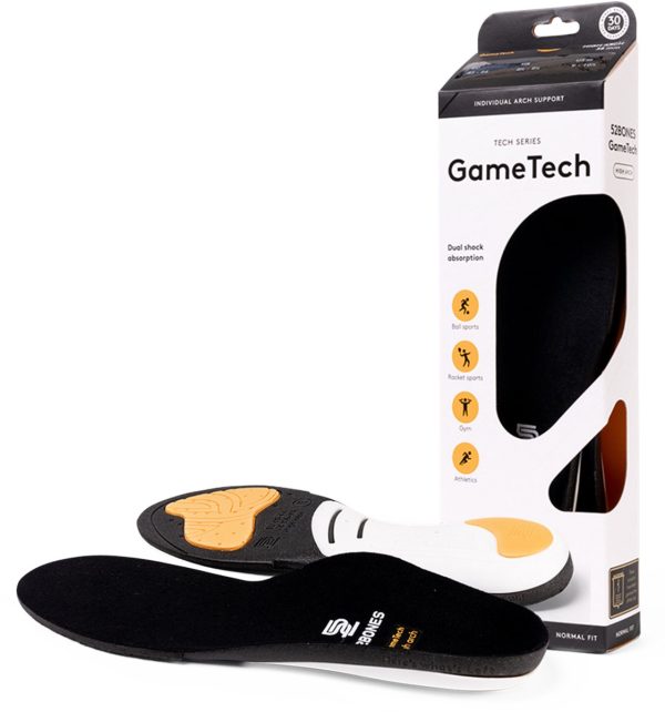 52Bones GameTech High Arch - premium inlegzolen met hoge voetboog - optimale demping hiel en voorvoet - geschikt voor voetbal, tennis, hockey en volleybal - maat 47/48 (7393274644746)