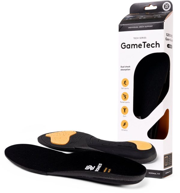 52Bones GameTech Low Arch - premium inlegzolen met lage voetboog - optimale demping hiel en voorvoet - geschikt voor voetbal, tennis, hockey en volleybal - maat 47/48 (7393274337914)