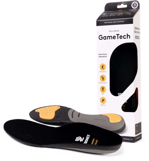 52Bones GameTech Mid Arch - premium inlegzolen met medium voetboog - optimale demping hiel en voorvoet - geschikt voor voetbal, tennis, hockey en volleybal - maat 47/48 (7393274711677)