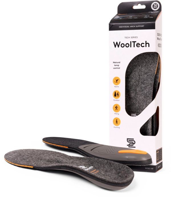 52Bones WoolTech Mid Arch - inlegzolen medium voetboog - skiën, wandelen en outdoor activiteiten - warm wol - maat 35/36 (7393274669305)