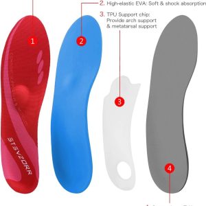 Arch Support Sport Inlegzolen - Voetvermoeidheid Verlichten - Unisex - Rood - Geschikt voor verschillende soorten schoenen - UK-9-28CM--11.02" (8785302365461)