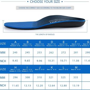 Feet Insoles Arch Ondersteuning Orthotics Inserts voor Plantar Fasciitis Flat Feet - Mannen Maat 11-11 1/2 | Vrouwen Maat 13-13 1/2 (8785302787225)