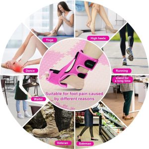 Verstelbare Nachtspalk voor mannen en vrouwen - Plantar Fasciitis Relief Rail Upgraded - Enkelbrace met Arch Support Brace - Roze Set met Boog Pijn (8785302786983)