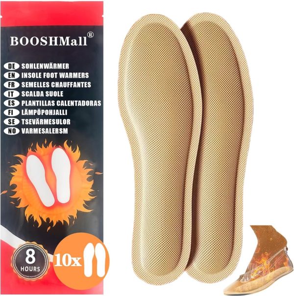 Verwarmde Inlegzolen voor Schoenen - 10 Paar Voetwarmers, Extra Warm, 8 Uur Warmte, M (36-39)/L (40-43) (6152530361305)