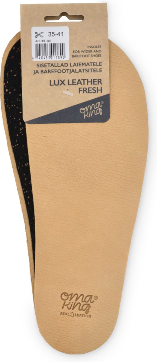 Oma King - Lux leather fresh insoles for barefoot shoes - inlegzolen maat 42-47 (4740453011906)