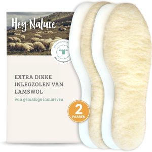 2 Paar Lamswollen Inlegzolen - Dikke Verwarmende Binnenzolen voor Winter | Natuurlijke Wol Zooltjes | Knipbaar & Warmer dan Thermo Zolen (6154129786742)