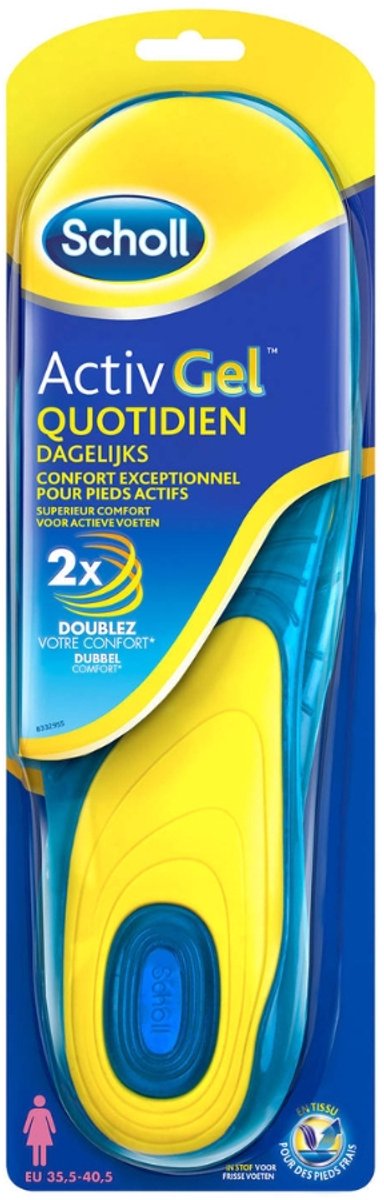 Scholl - Inlegzolen - ActivGel - Maat 35.5 - 40.5 - 1 Paar Inlegzolen - Voordeelverpakking - 2 stuks - Schoonheid - Voetcomfort (8017551564402)