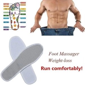 1 Paar Magnetische Therapie Inlegzolen Maat 45 - Afslanken, Gewichtsverlies & Voetmassage - Comfortabele Bruine Binnenzolen voor Voetverzorging en Pijnverlichting (8721359263404)