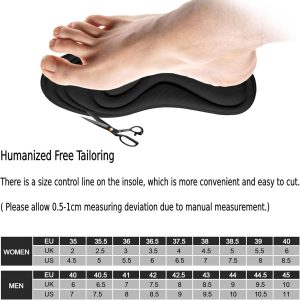 2 Paar Comfort Inlegzolen met Memory Foam - Zachte Drukverdeling en Voetondersteuning (Maat 35-39) (9101151284965)