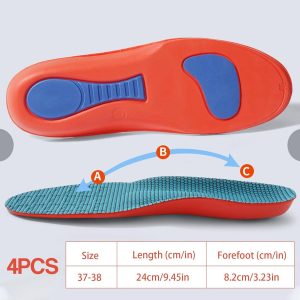 2 Paar Comfortabele Gel Inlegzolen voor Platte Voeten en Fasciitis - Schokabsorberend (9101119032041)