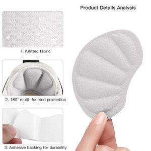 Allecto - Hielkussens - Antislip inlegzolen - Hielbescherming en demping - Leerkleur + zwart + grijs - Zweetabsorberend en comfortabel - Geschikt v.. (2848442922720)
