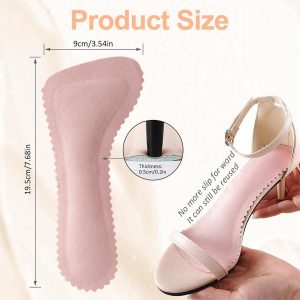 Allecto Plus - Antislip inlegzolen voor dames | Hiel-binnenzolen | Geldempende inzetstukken | 2 paar inlegzolen | Roze kleur | Zelfklevende zolen | Voor sandalen (8785326911880)