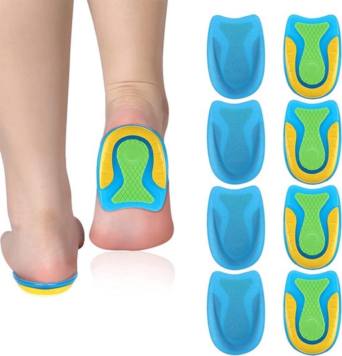 - Heel Pads - Comfortabele Inlegzolen - Ondersteuning bij Pijn - 4 Paar - Geschikt voor Diverse Schoenen - Verlichting van Voetklachten - I... (2241403495712)