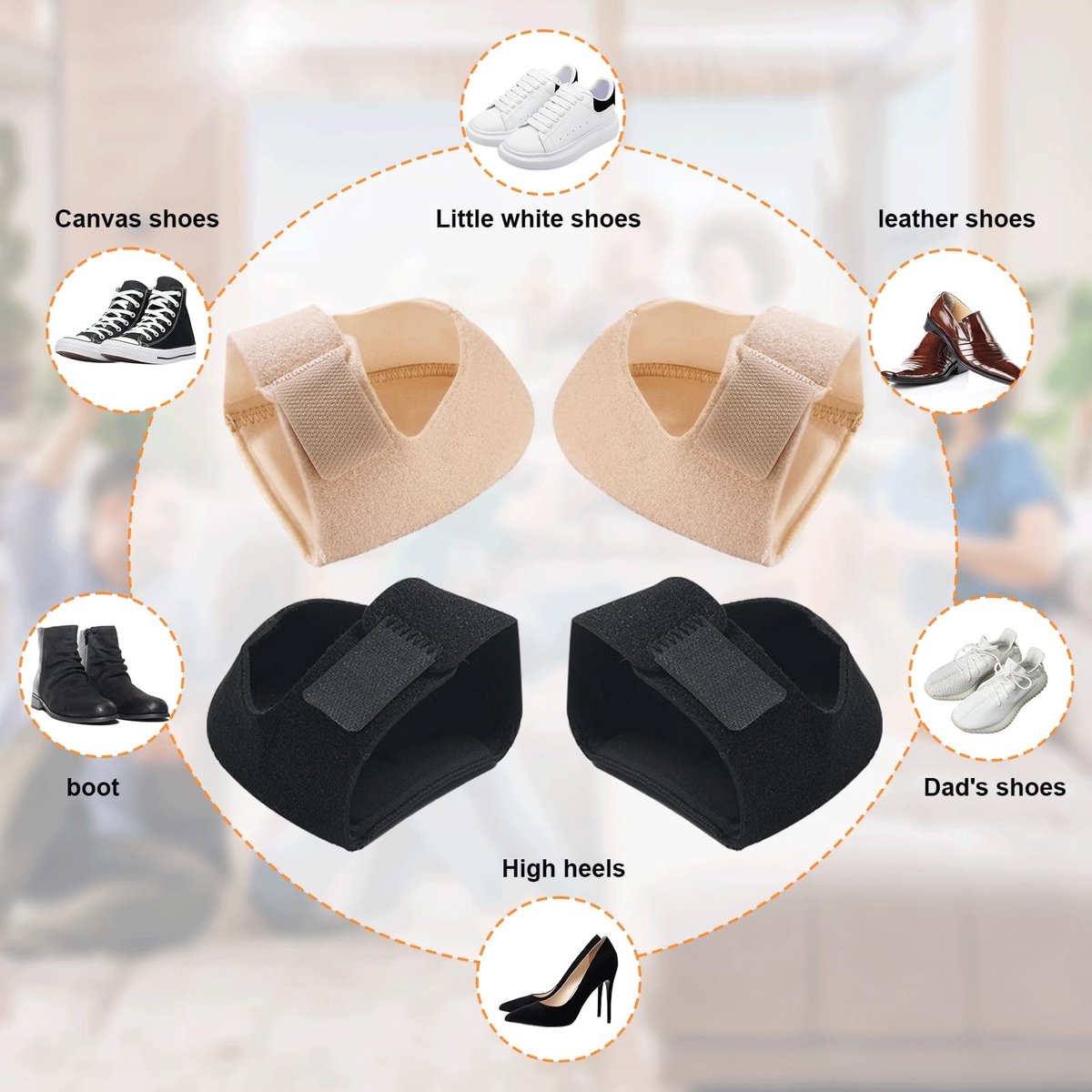VT Goods - Hielspoor Bandage - Hielspoor Inlegzolen - Comfortabele Gel Hielbeschermers - Zwart en Huidtint L - Ondersteuning bij Pijn in de Voeten -... (2039751567256)